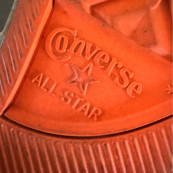 Converse Winter White High-Tops with Black “NOT A CHUCK” wording- so fun &unique - Picture 9 of 12